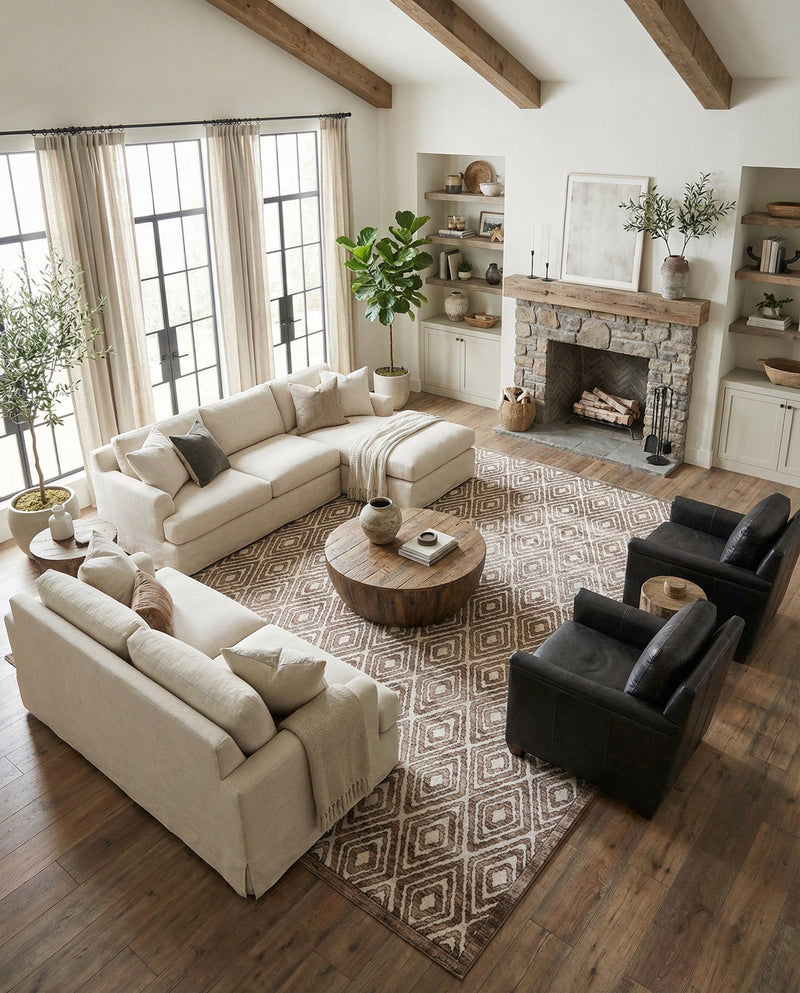 Sanctuary Retreat Collection Area Rug -  Oasis Rectangle Chocolate Brown  lifestyle 30