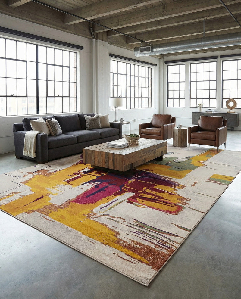 Marrakesh Elegance Collection Area Rug -  Riad Rectangle Beige  lifestyle 8