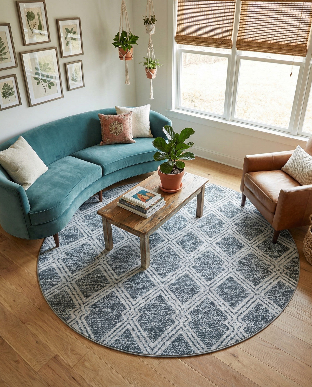 Aegean Elegance Washables Collection Area Rug -  Tinos Round Ivory  lifestyle 202