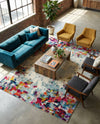 Chromatic Oasis Collection Area Rug -  Blush Rectangle Multi  lifestyle 27