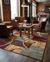 Bistro Lounge Collection Area Rug -  Ristretto Rectangle Multi  lifestyle 15