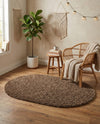 Plush Oasis Collection Area Rug - Serenity (Sandy Brown) Oval Sandy Brown  lifestyle 84