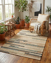 Benares Handwoven Jute Collection Area Rug -  Varanasi Rectangle Beige  lifestyle 9