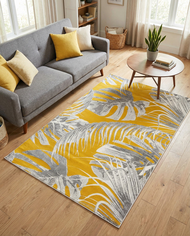 Meadow Breeze Collection Area Rug -  Clover Rectangle Yellow  lifestyle 39