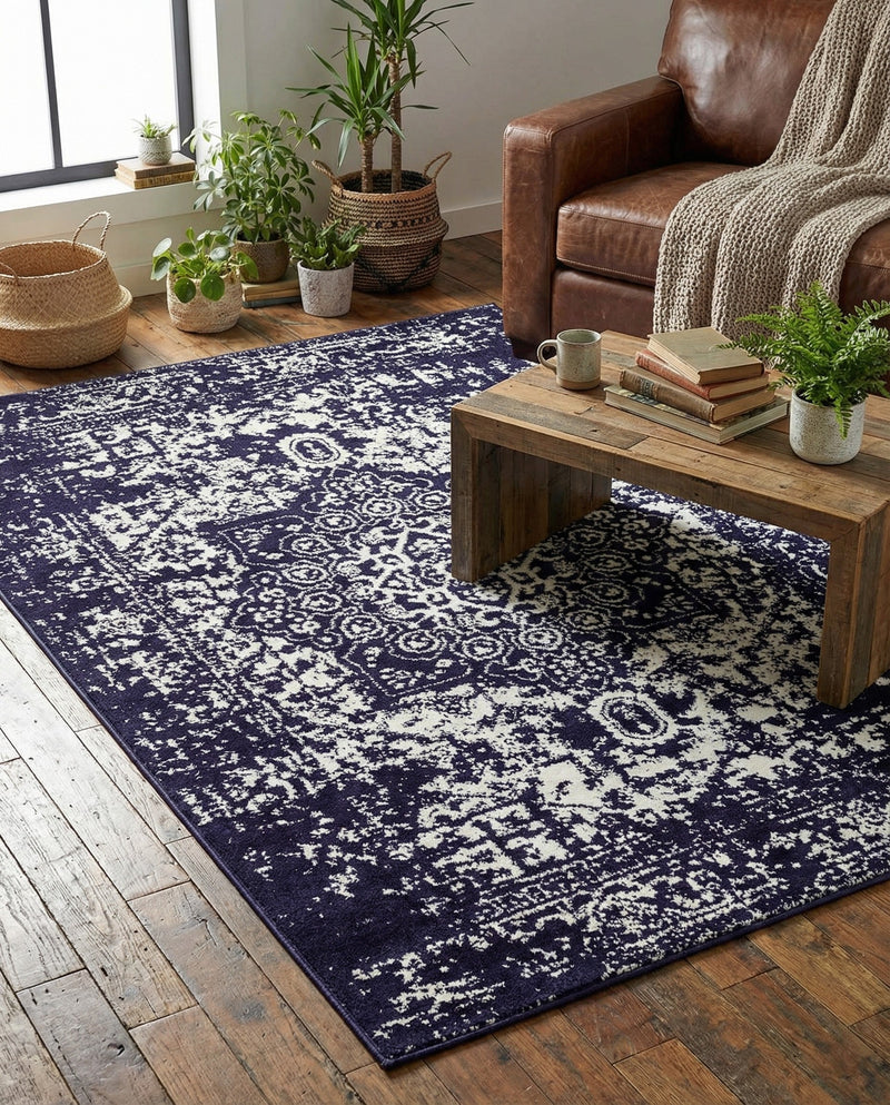 Georgetown Rugs Collection Area Rug - Dupont (Navy Blue) Rectangle Navy Blue  lifestyle 22
