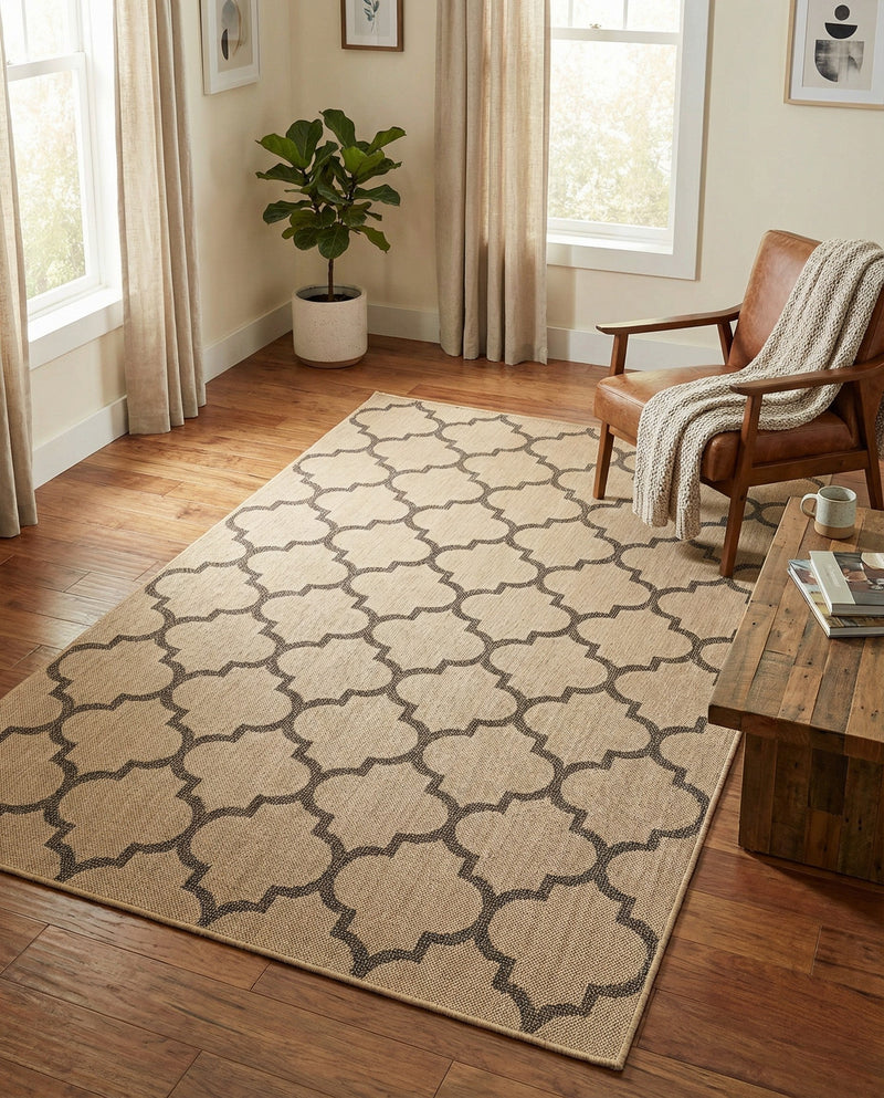 Sahara Sands Collection Area Rug -  Dahshur Rectangle Natural  lifestyle 24