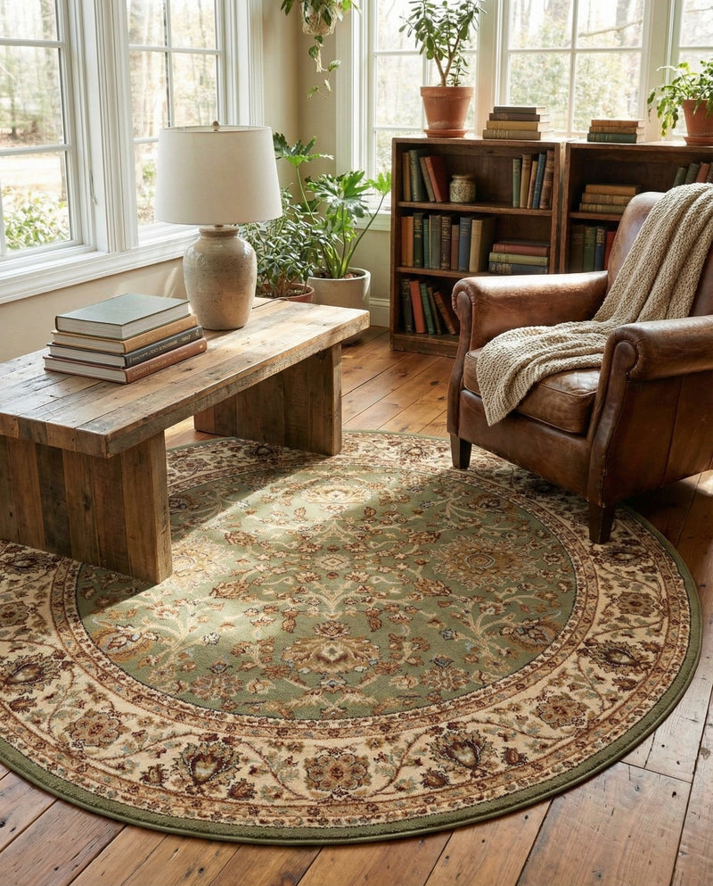 Jaipur Elegance Collection Area Rug -  City Round Light Green  lifestyle 69