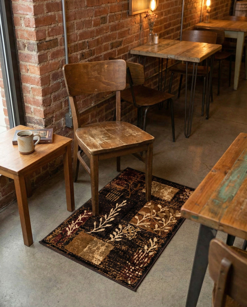 Bistro Lounge Collection Area Rug -  Affogato Rectangle Brown  lifestyle 33