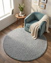 Cozy Comfort Shag Collection Area Rug - Haven (Cloud Gray) Round Cloud Gray  lifestyle 69