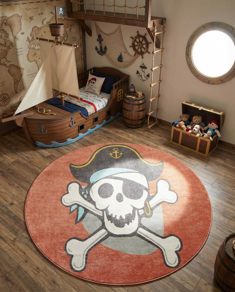Wonder Tykes Collection Area Rug -  Harmony Round Red  lifestyle 49