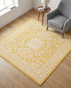 Tribal Terrace Treasures Collection Area Rug -  Incan Isle (Yellow) Square Yellow  lifestyle 90
