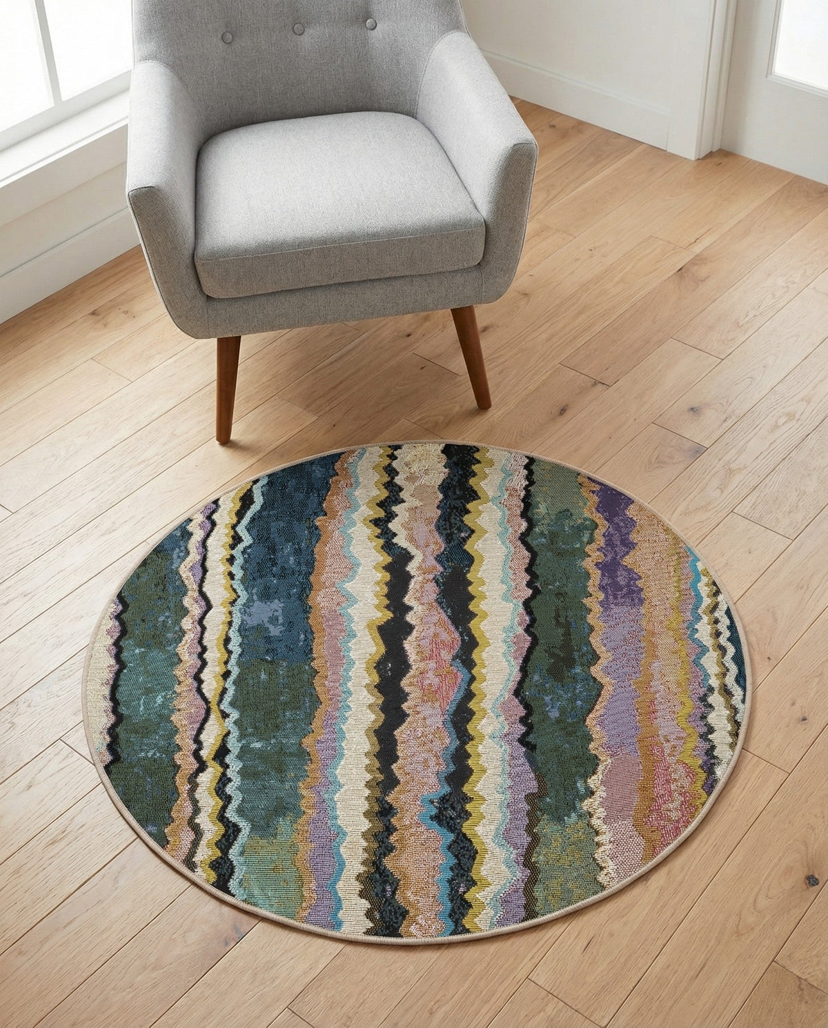 Urban Terrace Collection Area Rug -  Capri Round Multi  lifestyle 20