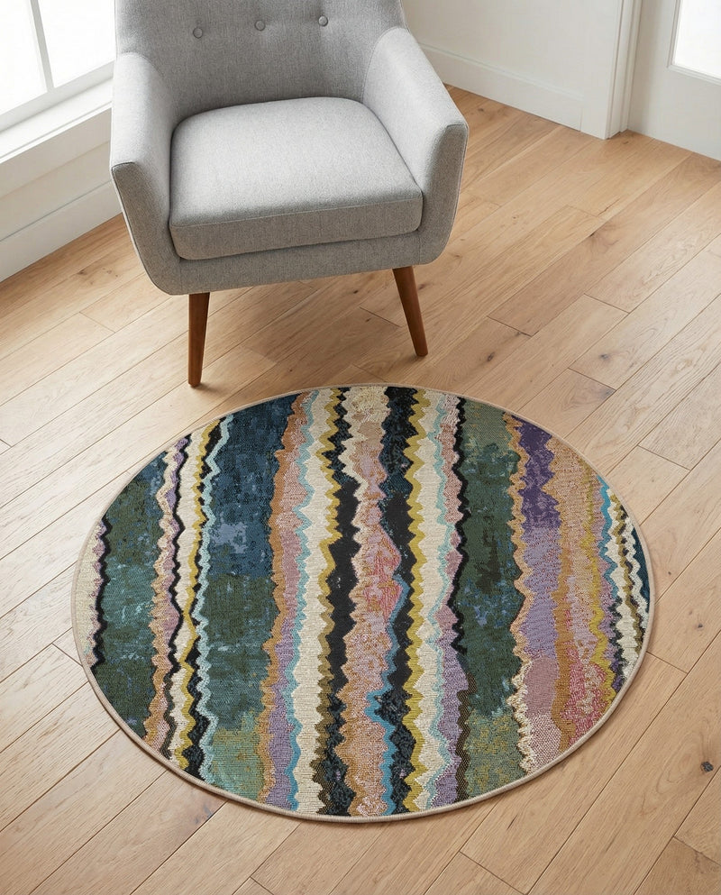 Urban Terrace Collection Area Rug -  Capri Round Multi  lifestyle 20