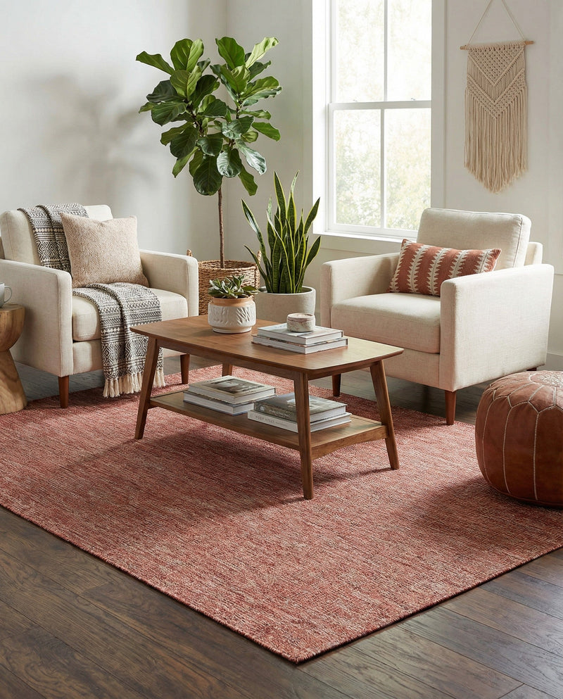 Seaside Serenity Collection Area Rug - Veranda (Rust Red) Rectangle Rust Red  lifestyle 4