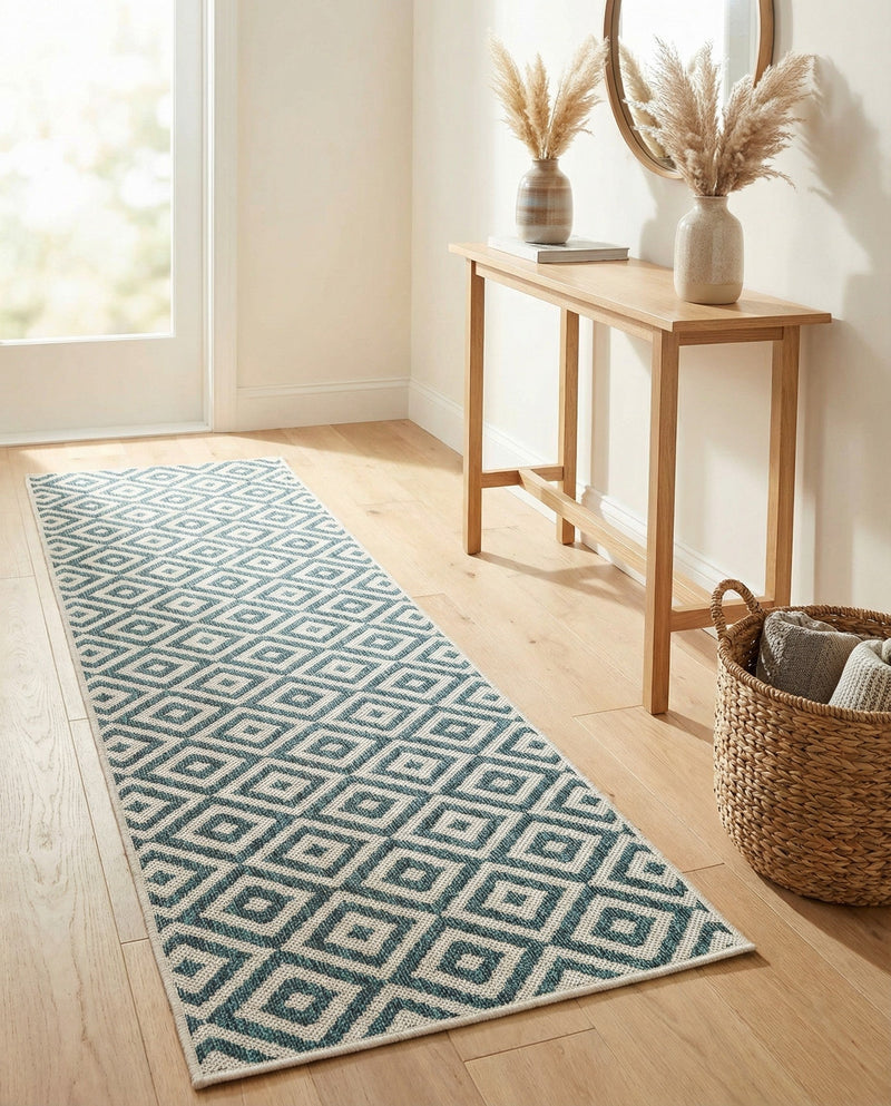 Urban Oasis Rugs Collection Area Rug -  Rooftop (Teal) Runner Teal  lifestyle 25