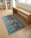 Venetian Tapestry Collection Area Rug -  Giudecca Rectangle Turquoise  lifestyle 38