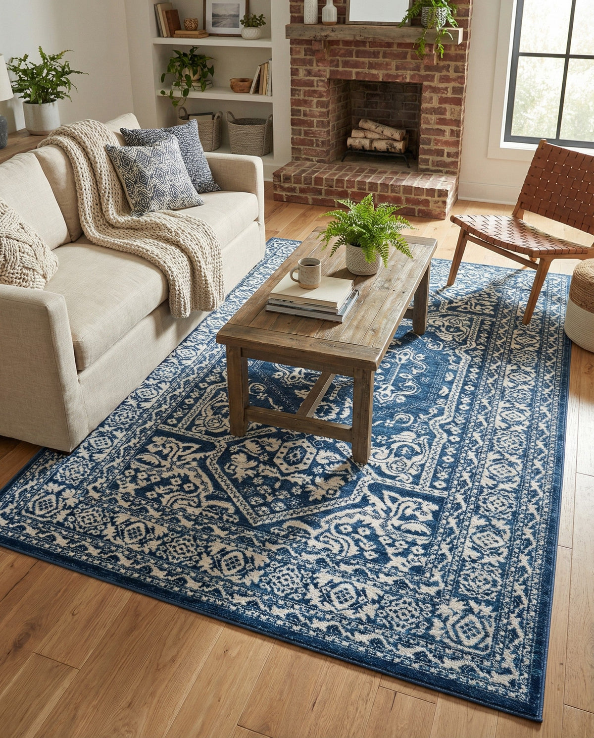 Charleston Elegance Collection Area Rug - Harborview Rectangle Blue  lifestyle 51