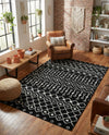 Marrakech Lattice Collection Area Rug - Medina (Black) Rectangle Black  lifestyle 17