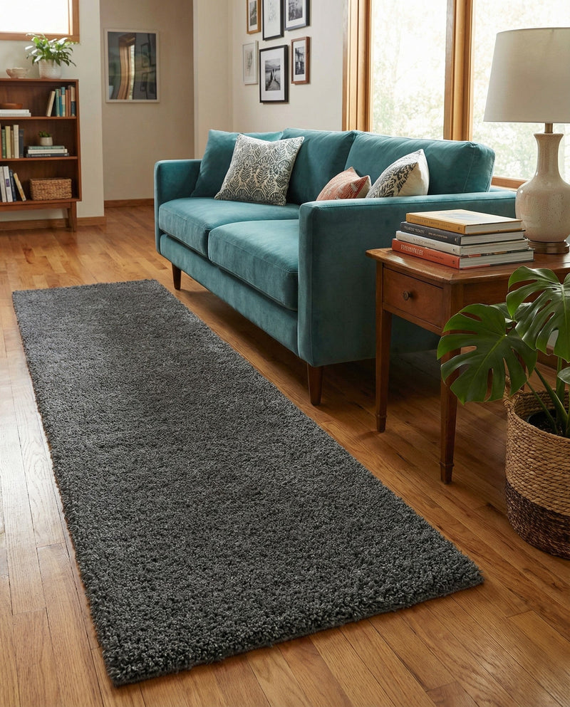 Cozy Comfort Shag Collection Area Rug - Haven (Smoke Gray) Runner Smoke Gray  lifestyle 62