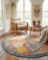 Brighton Terrace Collection Area Rug -  Rottingdean (Multi) Round Multi  lifestyle 68