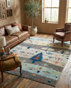 Colorburst Oasis Collection Area Rug -  Mosaic Rectangle Ivory Gray Blue  lifestyle 8