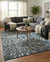 Savannah Elegance Collection Area Rug -  Riverfront Rectangle Navy Blue  lifestyle 46
