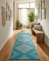 Seychelles Stripes Collection Area Rug - Mahe (Turquoise) Runner Turquoise  lifestyle 24