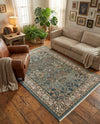 Persian Elegance Collection Area Rug -  Kerman (Blue) Rectangle Blue  lifestyle 14
