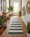 Tassel Trail Collection Area Rug - Pathway (Navy Blue) Runner Navy Blue  lifestyle 73