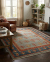 Zagros Oasis Collection Area Rug -  Dalahu Rectangle Light Blue  lifestyle 20