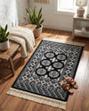 Samarkand Elegance Collection Area Rug -  Margilan (Black and White) Rectangle Black and White  lifestyle 26