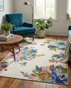Meadow Breeze Collection Area Rug - Wildflower Rectangle Ivory  lifestyle 35