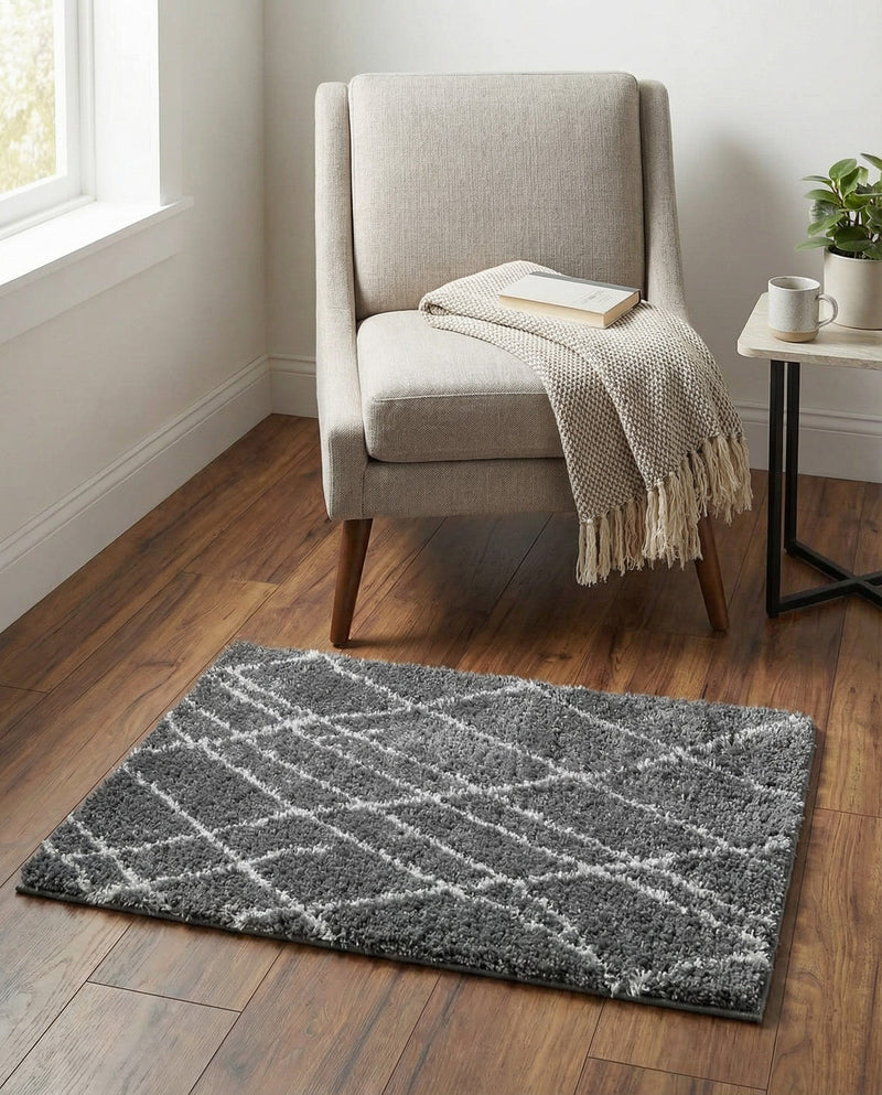 Cozy Haven Shag Collection Area Rug - Serenity (Pebble Gray) Rectangle Pebble Gray  lifestyle 12