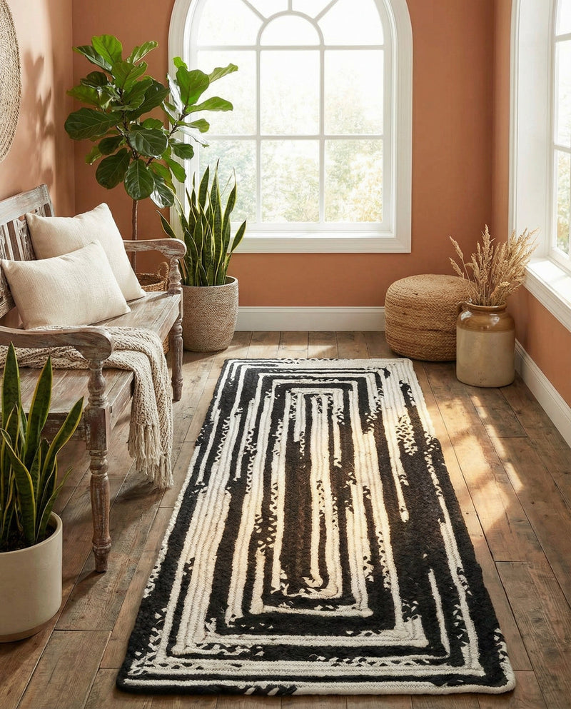 Woven Udaipur Collection Area Rug - Jaipur Runner Black and White  lifestyle 59
