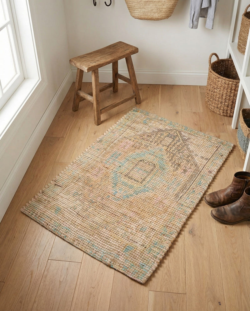 Savannah Threads Collection Area Rug -  Mojave Rectangle Khaki and Ivory  lifestyle 9
