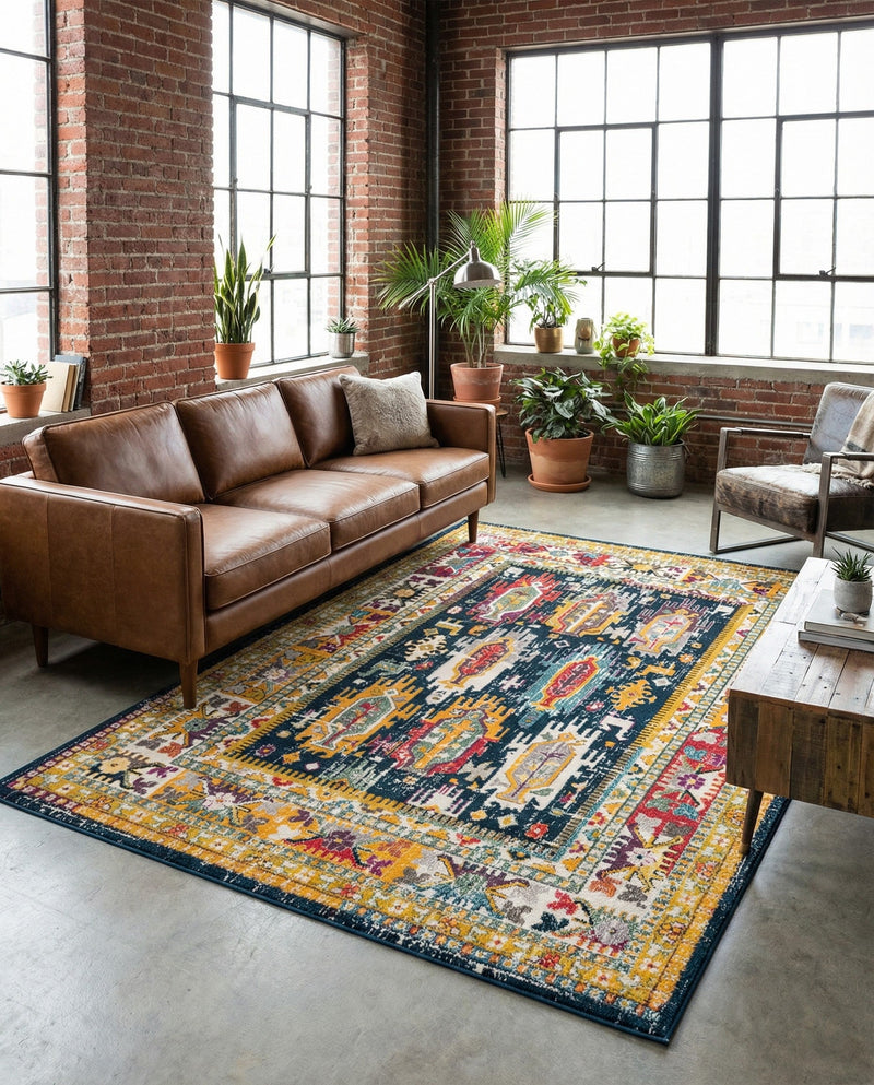 Brighton Terrace Collection Area Rug -  Portslade Rectangle Navy Blue  lifestyle 39