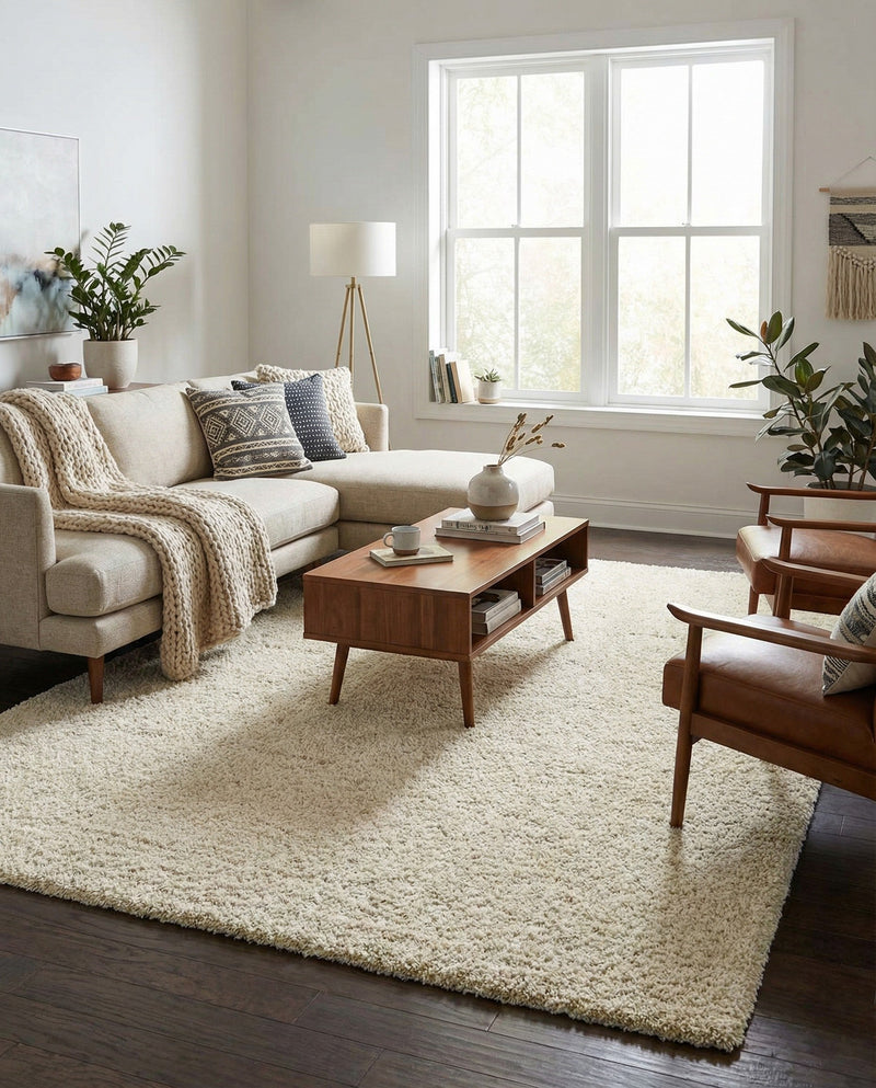 Plush Oasis Collection Area Rug - Serenity (Pure Ivory) Rectangle Pure Ivory  lifestyle 13