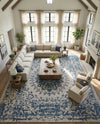 Patio Heritage Collection Area Rug -  Lafayette (Blue) Square Blue  lifestyle 70