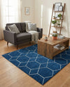 Trellis Mosaic Collection Area Rug - Arborville (Navy Blue) Rectangle Navy Blue  lifestyle 20