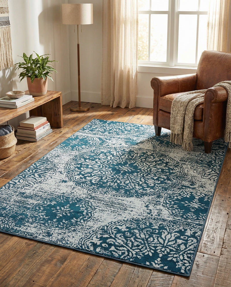 Riviera Elegance Collection Area Rug -  Monaco (Blue) Rectangle Blue  lifestyle 6