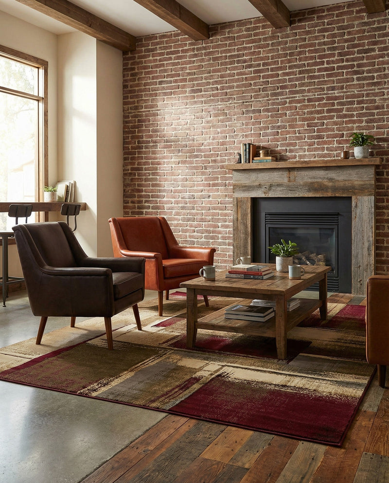 Bistro Lounge Collection Area Rug -  Doppio Rectangle Multi  lifestyle 22