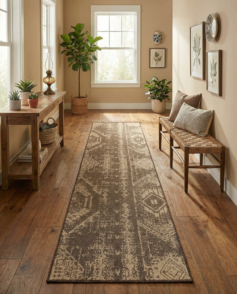 Sahara Sands Collection Area Rug -  Berenice Runner Natural and Brown  lifestyle 29