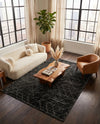 Nordic Loom Geometric Collection Area Rug - Oslo Rectangle Jet Black  lifestyle 55