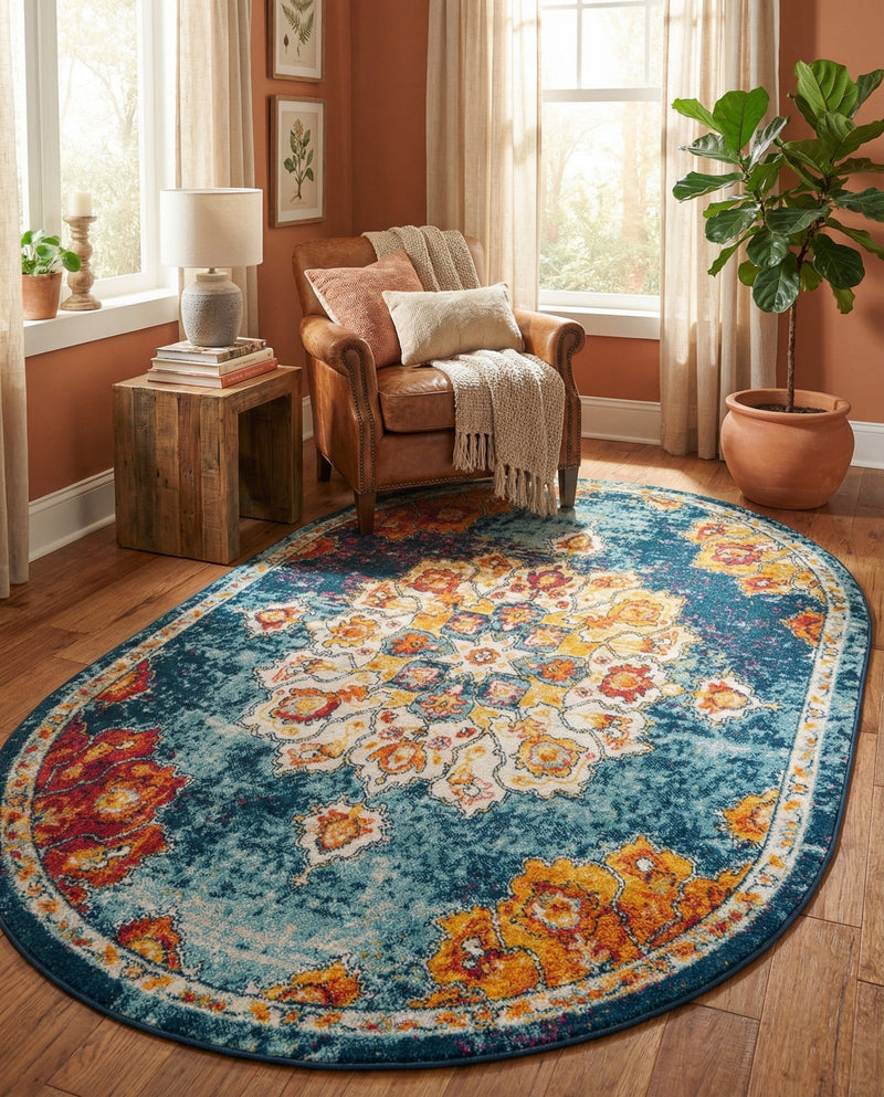 Beverly Grove Collection Area Rug - Melrose (Multi) Oval Multi  lifestyle 66