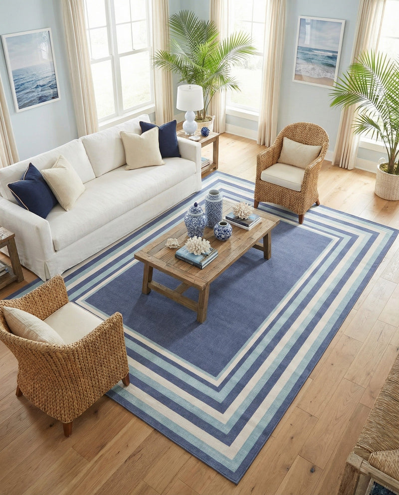 Lagoon Oasis Collection Area Rug -  Harbor Rectangle Blue  lifestyle 21