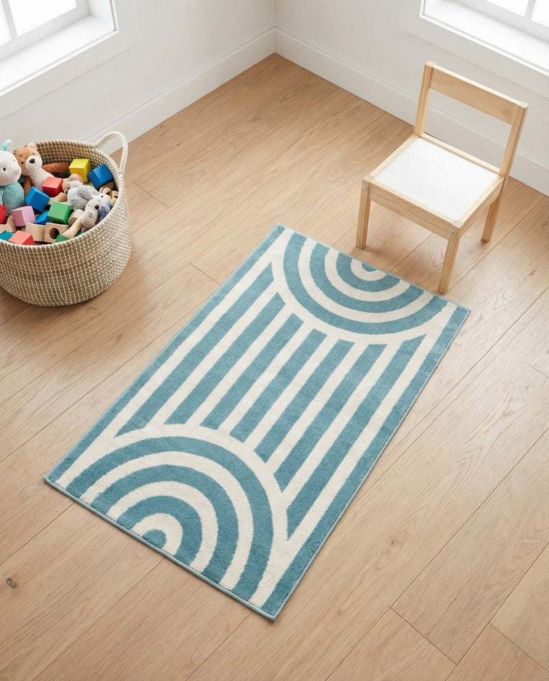 Wonder Tykes Collection Area Rug -  Joydale Rectangle Sky blue  lifestyle 40