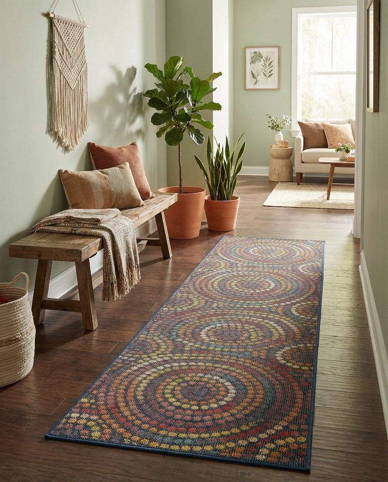 Coastal Terrace Collection Area Rug -  Lagoon Runner Multi  lifestyle 47