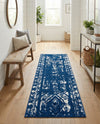 Brighton Stripes Collection Area Rug - Sussex (Navy Blue) Runner Navy Blue  lifestyle 53