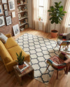 Lattice Gardens Collection Area Rug -  Bloomfield (Beige and Gray) Rectangle Beige and Gray  lifestyle 14