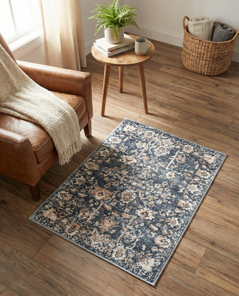 Cascade Range Collection Area Rug -  Shasta (Blue) Rectangle Blue  lifestyle 30